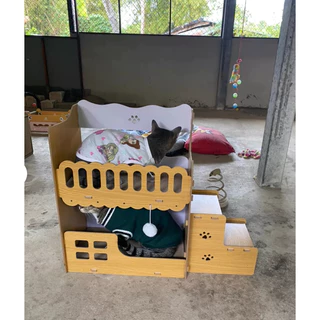🌵 ปราสาทแมว ที่ลับเล็บแมว ห้องใต้หลังคา บ้านลับเล็บแมว ที่ลับเล็บแมว บ้านแมว บ้านแมวไม้ 2 ชั้น 🌵