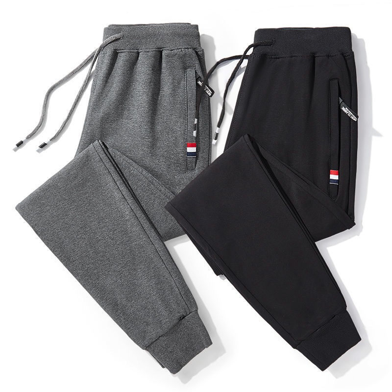 กางเกงขายาวผู้ชายเอวยางยืดทรงหลวมสไตล์เกาหลีแฟชั่นกางเกงลำลอง