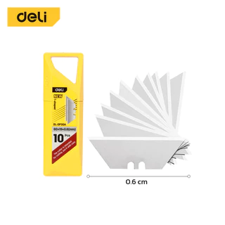 Deli ใบมีดคัตเตอร์ ใบมีด ขนาดเล็ก คม จำนวน 10ใบ พร้อมกล่องบรรจุ สำหรับเปลี่ยน Knife Blade