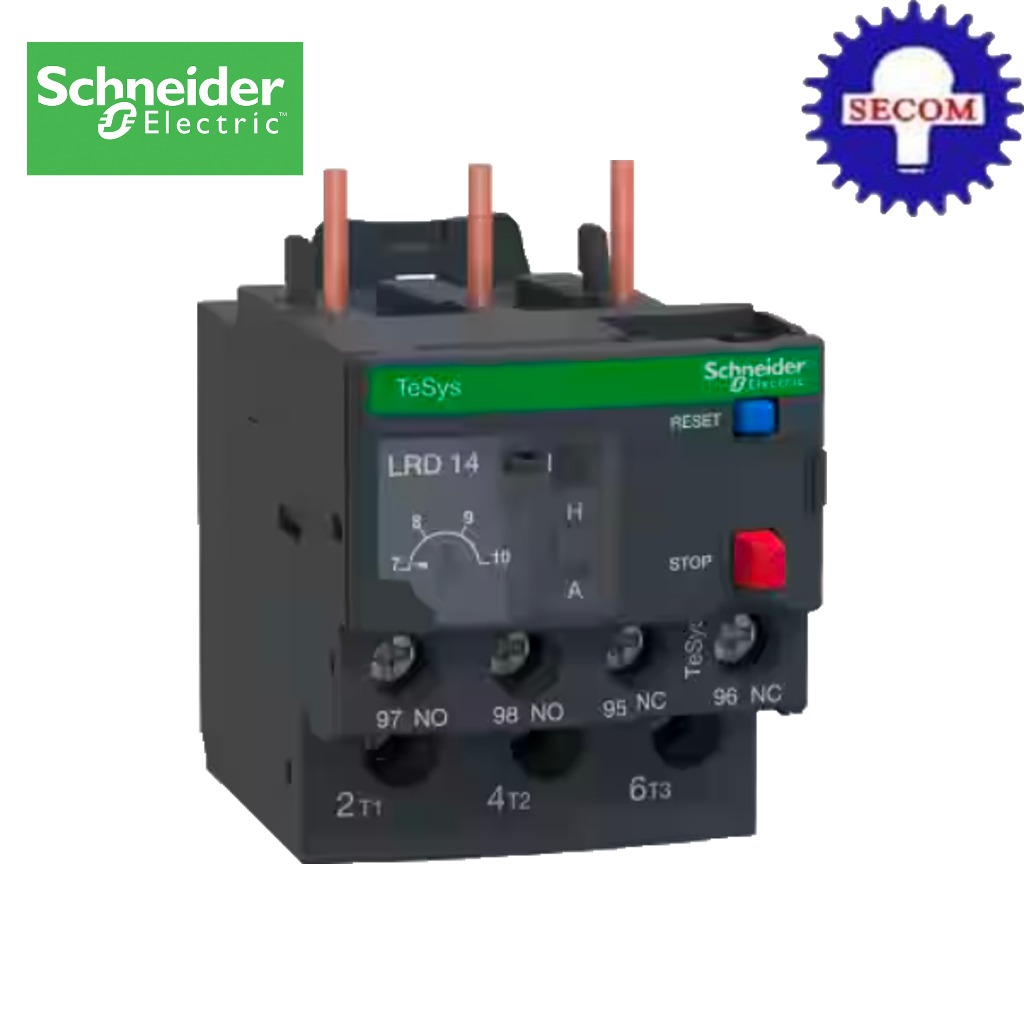 โอเวอร์โหลด ชไนเดอร์ รุ่น LRD-14 overload relay for AC3 4kW/400V, 5.5HP สามารถปรับกระแสได้ 7-10 A