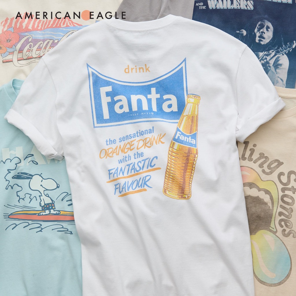 American Eagle Fanta Graphic T-Shirt เสื้อยืด ผู้ชาย กราฟฟิค (NMTS 017-3919-100)