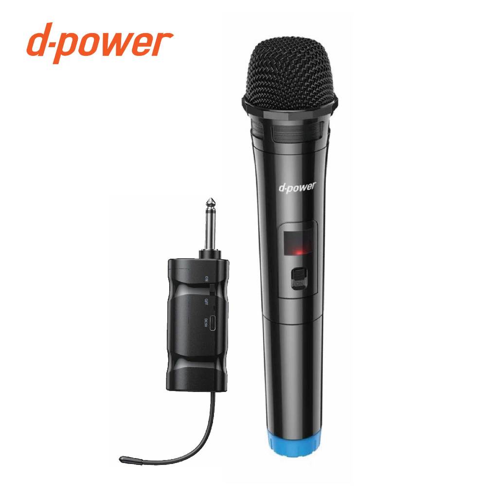 d-power ไมค์ลอยเดี่ยว มีตัวรับสัญญาณ ไมค์โครโฟนไร้สายรุ่น MV-10 ตัวรับสัญญาณมีแบตเตอรี่แบบชาร์จไฟได้