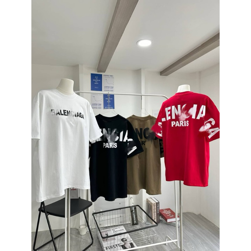 เสื้อยืดโอเว่อไซต์ งานสกีนหน้าหลังB-Bแพคถุงอย่างดี
