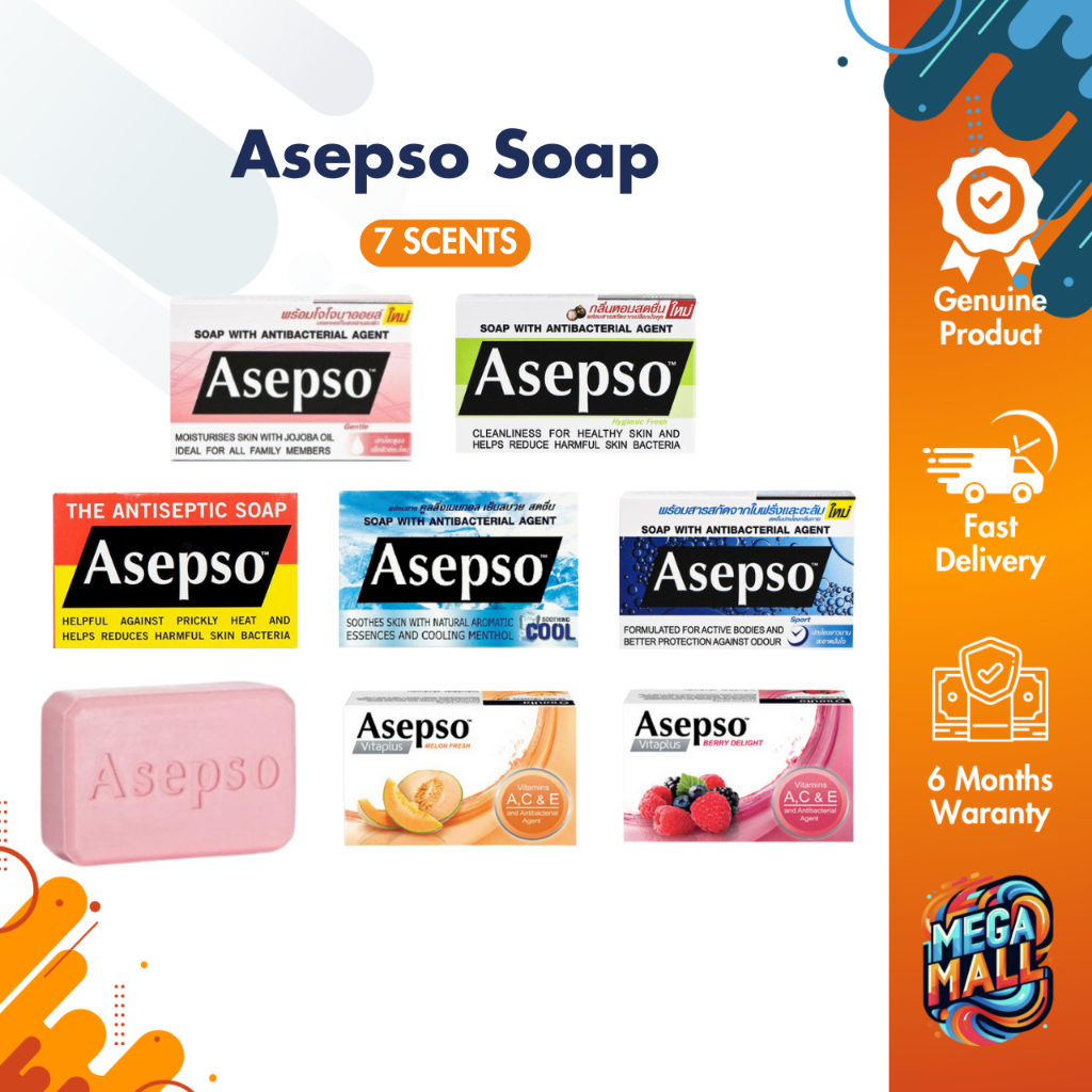 Asepso  Vitaplus อาเซปโซ สบู่ก้อน สบู่อนามัย ลดแบคทีเรีย สิว ผดผื่น กลิ่นกาย บำรุงผิว