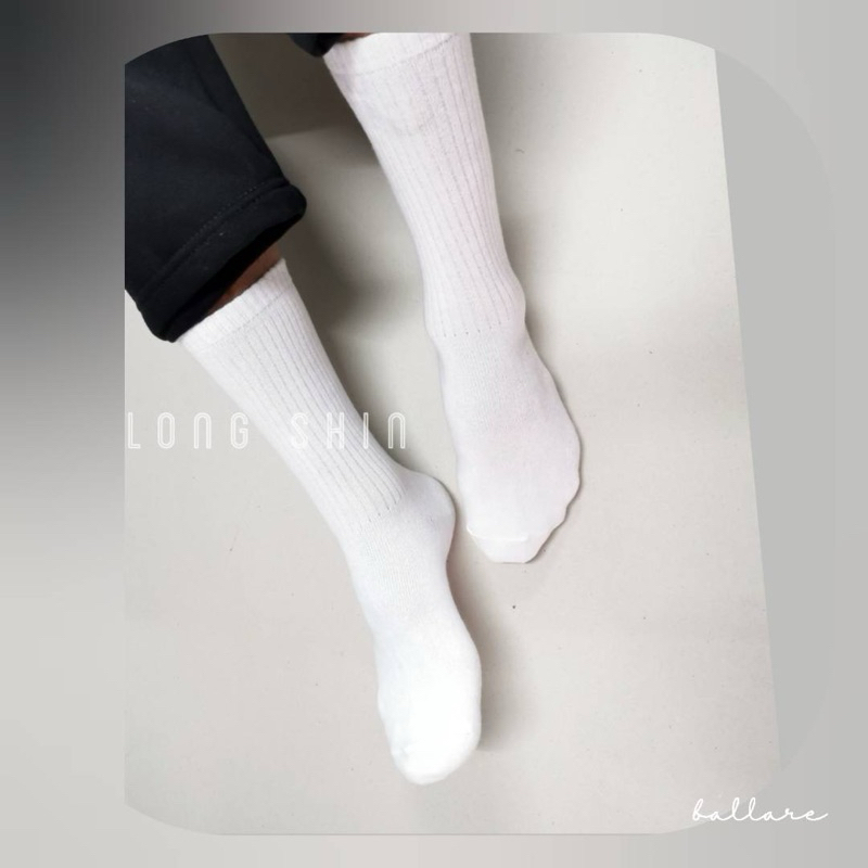 ถุงเท้าใยฝ้าย ทรงแข้งยาว ทอร่องหริบ รุ่น Long Shin