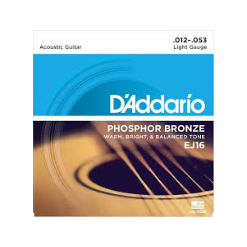 สายกีตาร์โปร่ง D'addario EJ16 เบอร์ 12-53