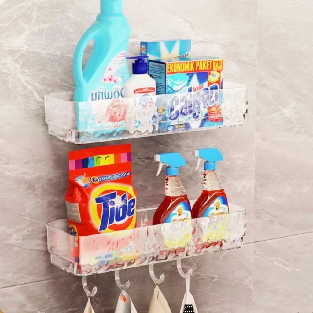 กล่องสบู่ มีตะขอ ชั้นวางของแบบตัวดูดสููญญากาศ ที่วางสบู่ ไม่ต้องเจาะ ชั้นเก็บของ KKHOME - รูปที่ 6