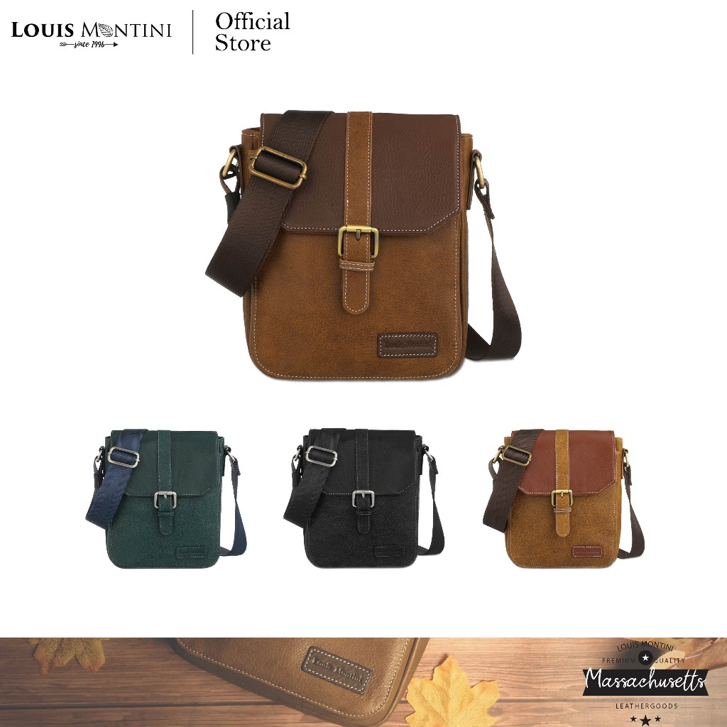 Louis Montini (Massachusettes) กระเป๋าสะพายข้างหนังแท้ Genuine leather Shoulder Bag BSD05