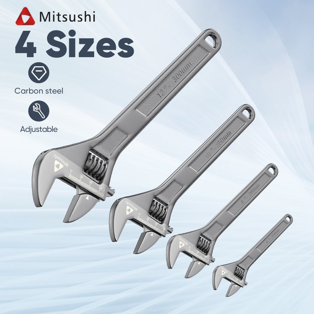 Mitsushi ประแจเลื่อนหลายขนาด ประแจปากตายขยายขนาด ประแจอเนกประสงค์  กุญแจเลื่อนปากเลื่อน ด้ามจับถนัดมือ Adjustable Wrench