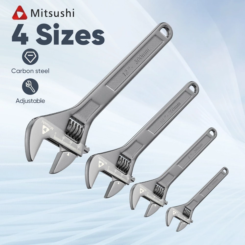 Mitsushi ประแจเลื่อนหลายขนาด ประแจปากตายขยายขนาด ประแจอเนกประสงค์ กุญแจเลื่อนปากเลื่อน ด้ามจับถนัดมือ Adjustable Wrench