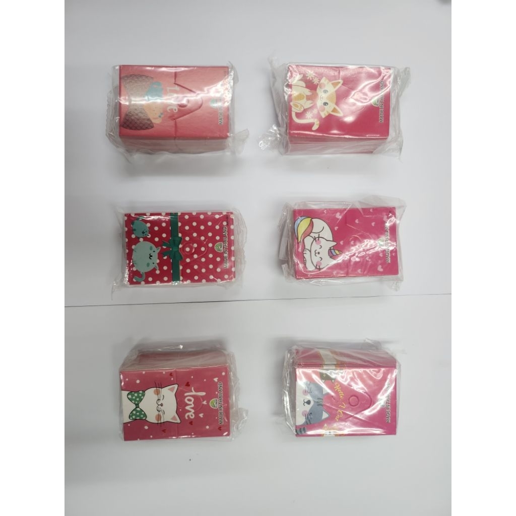 หัวกระดาษลายแมวน่ารัก พื้นสีชมพู ขนาด 1.5 นิ้ว