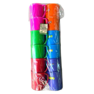 แก้วนำพลาสติก ยกโหลสีหวาน No.555 แพ็ค12ใบ