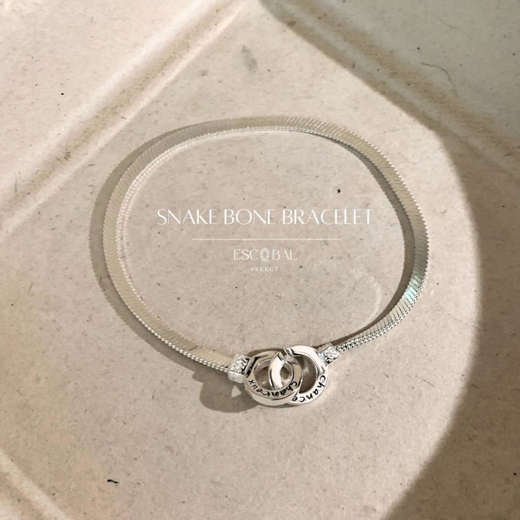 ESCOBAL สร้อยข้อมือเงินแท้ Snake Bone Bracelet  สร้อยข้อมือแฟชั่น แฟชั่นสุดชิค Valentine วาเลนไทน์