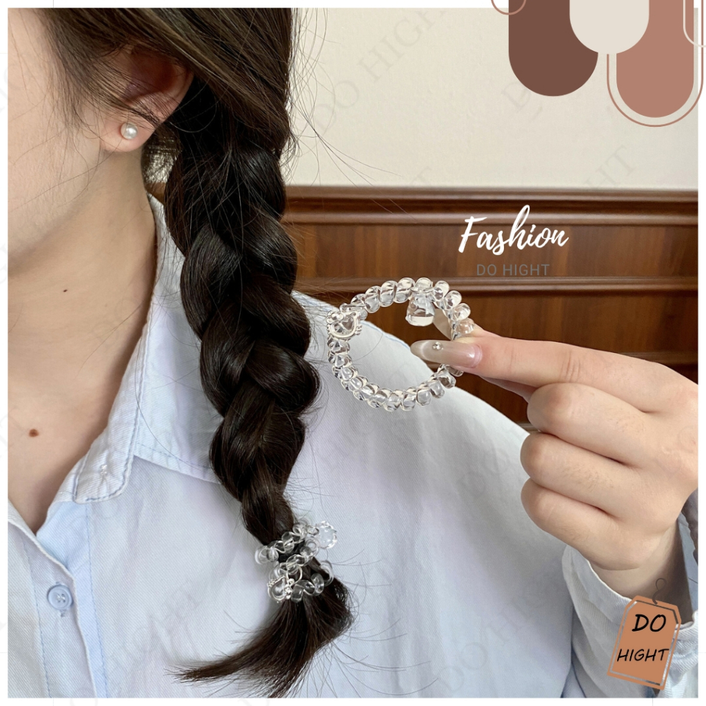 พร้อมส่ง⚡ มีเก็บเงินปลายทาง💸 ยางรัดผม แบบเกลียว สไตล์เกาหลี (ราคาต่อ 1 เส้น) : Do hight - รูปที่ 4