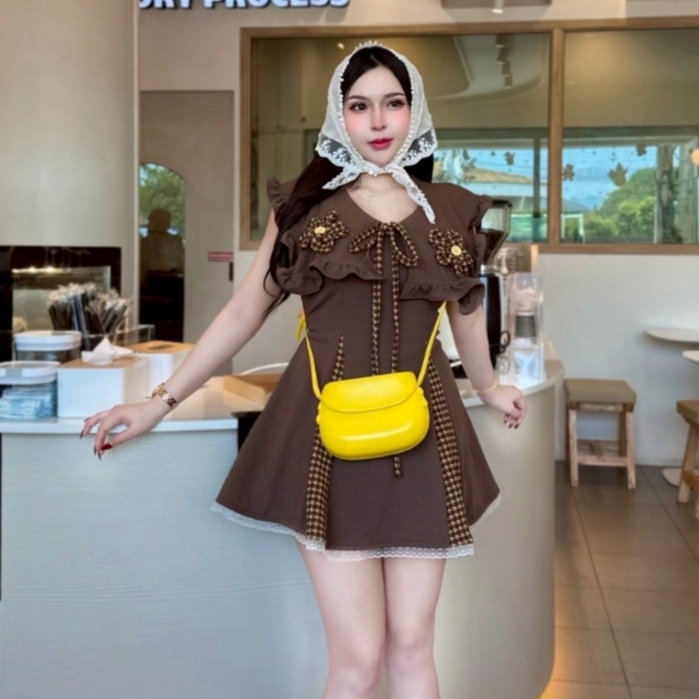 J31ชุด2ชิ้น/เสื้อมินิเดรสชิโนริ(แต่งชายลูกไม้)+กางเกงขาสั้น - รูปที่ 4