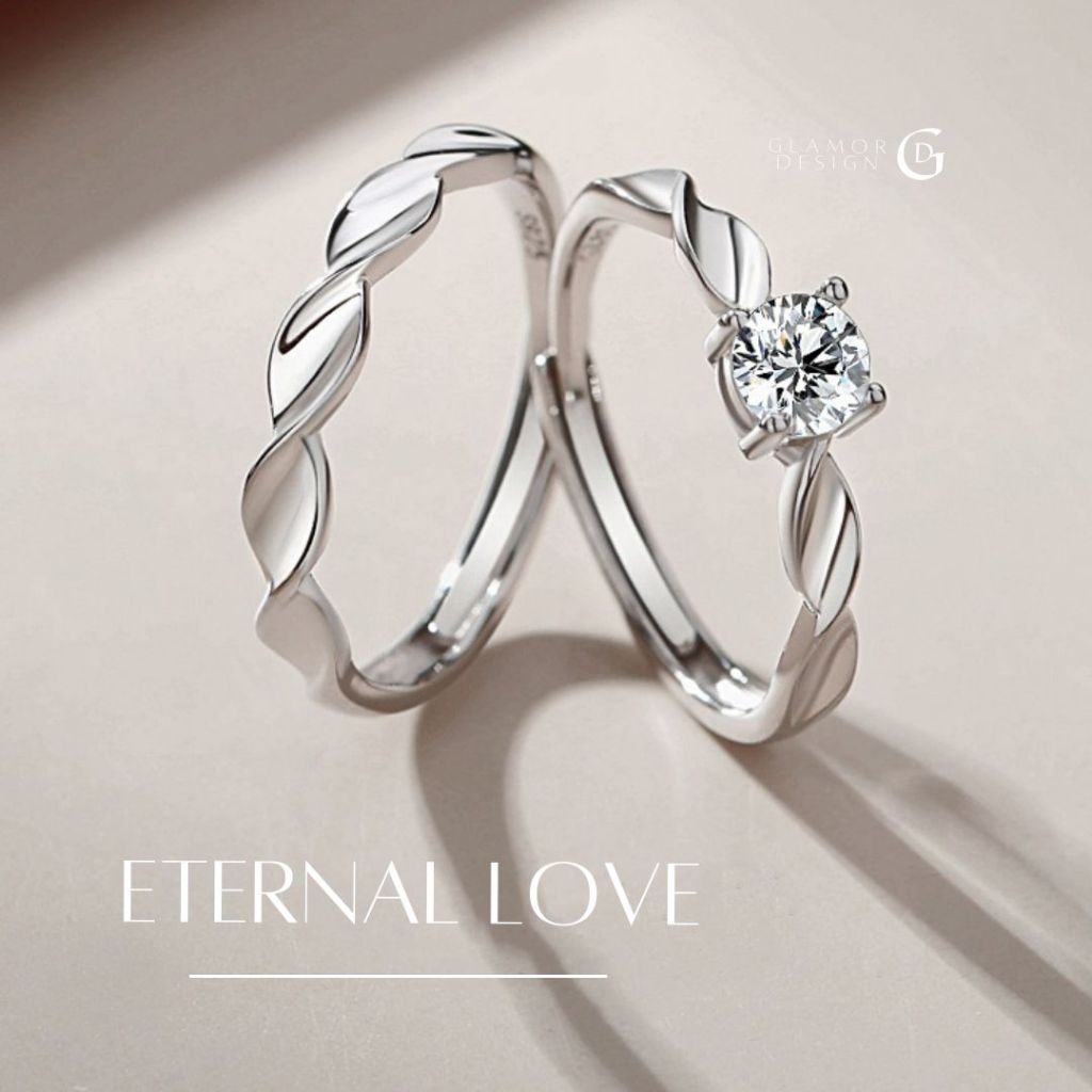 GLAMOR✨Eternal Love แหวนคู่รักมูเตลู เงินแท้925 ดีไซน์เรียบหรู ของขวัญวันครบรอบ ไม่หมอง ไม่กัดผิว