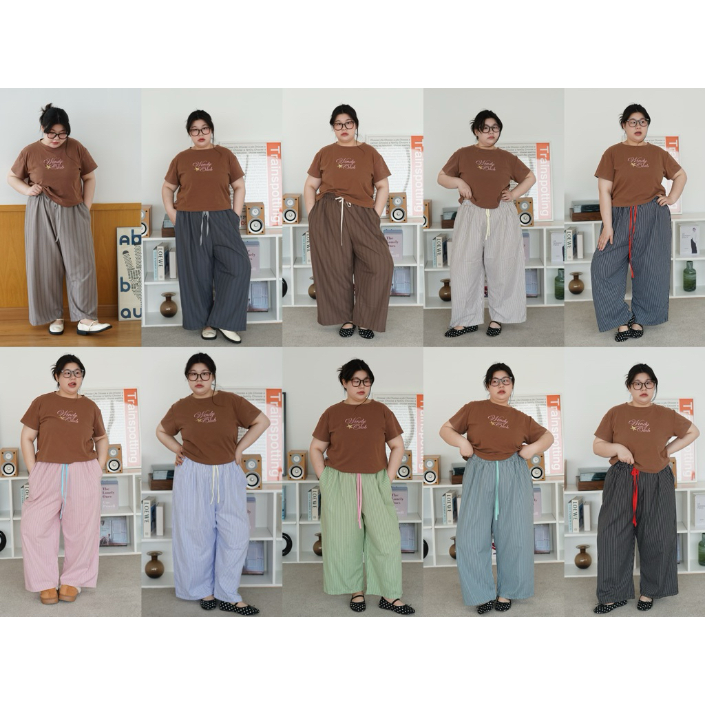 Daddy pants (กางเกงแด๊ดดี้) สาวอวบอ้วน กางเกงขายาวเชือกสี | wendystore19 อ่านไซส์ก่อนสั่งซื้อสินค้าไ