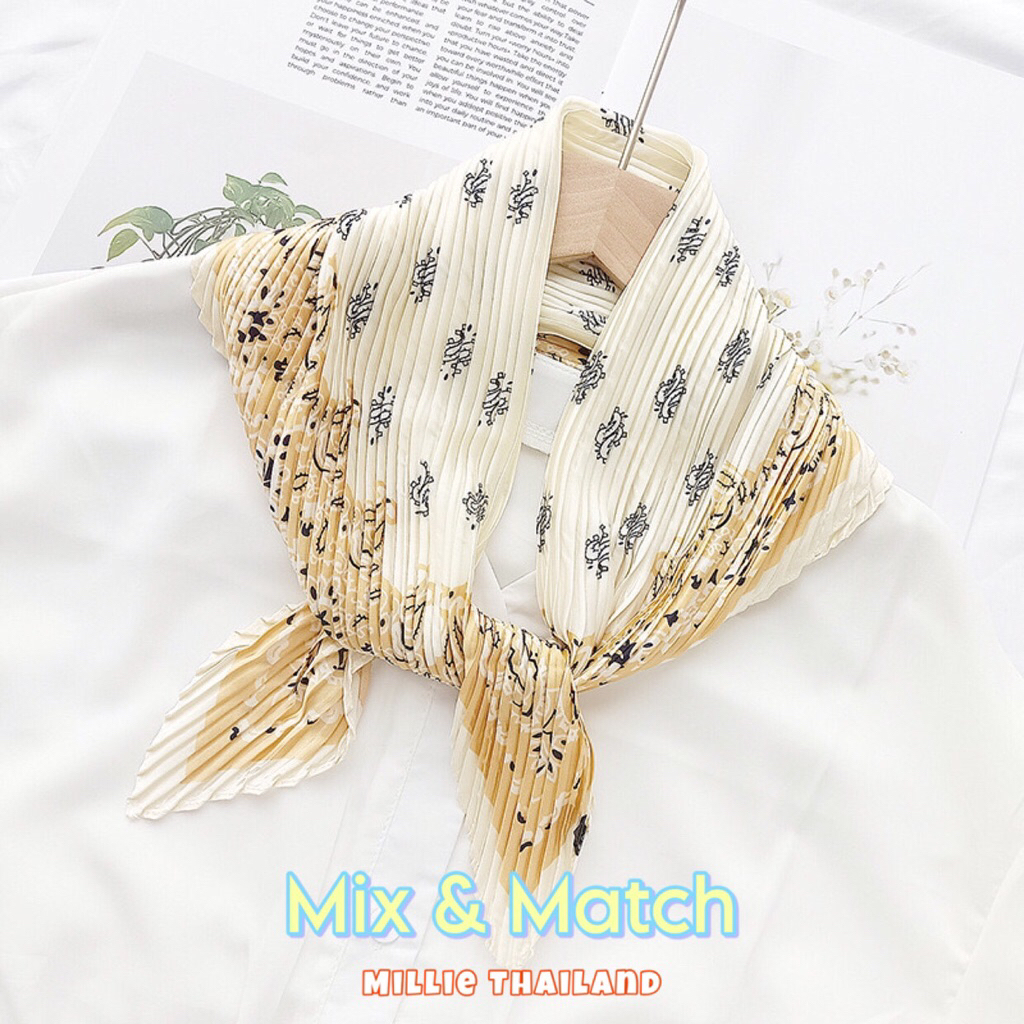 ผ้าพันคออัดพลีท By Millie Thailand