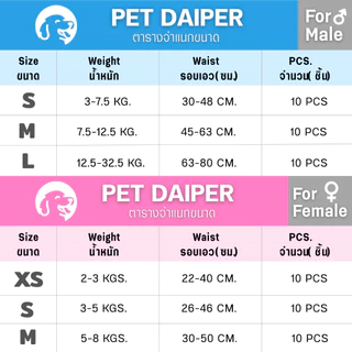กางเกงในโอบิ สุนัขเพศผู้-เพศเมีย size S-XL มีของพร้อมส่ง