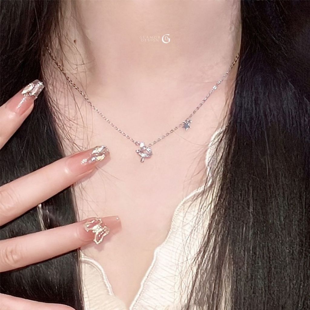 GLAMOR✨🌠【Meteor】สร้อยคอเงินแท้ 925 ✨ จี้ดาวตกเพชร ดีไซน์ทางช้างเผือก ของขวัญวันเกิดสุดพิเศษ