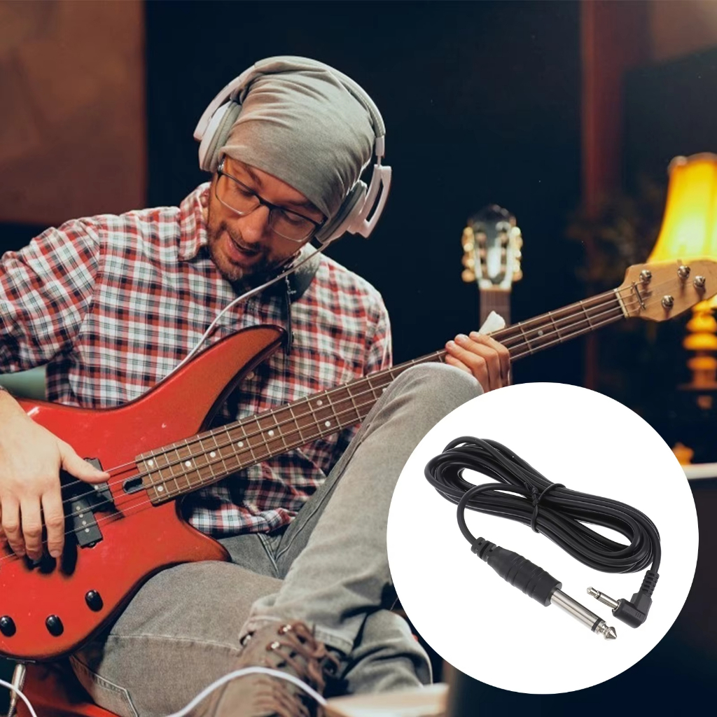 สายเชื่อมต่อกีต้าร์ไฟฟ้า 3/5 เมตรสายสัญญาณเสียงกีต้าร์สายเคเบิลเชื่อมต่อกีต้าร์ข้อศอกตรงที่ทนทาน สายแจ็คกีตาร์ - รูปที่ 5