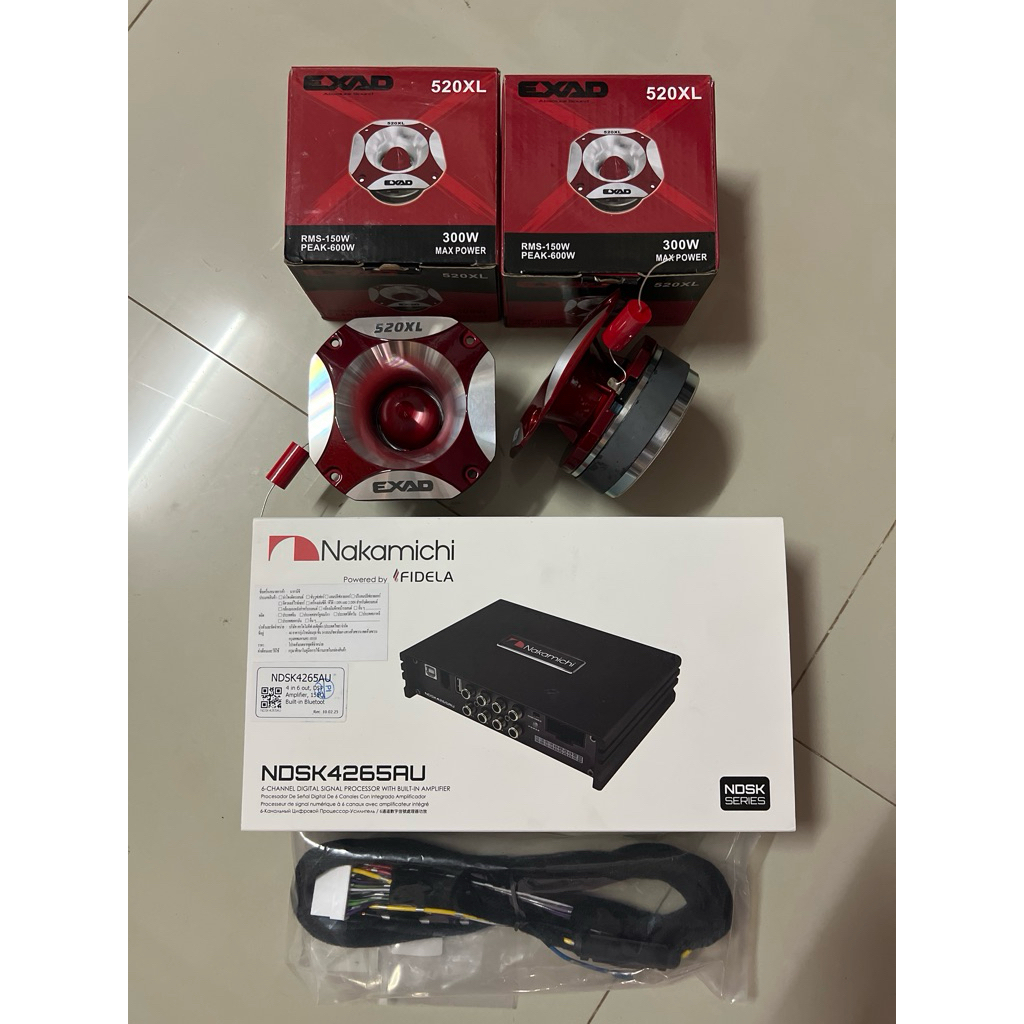 ชุดละ 7995บาท DSP NAKAMICHI 1ตัว แหลมมัจจุราช EXAD 1คู่ ลำโพงติดรถยนต์