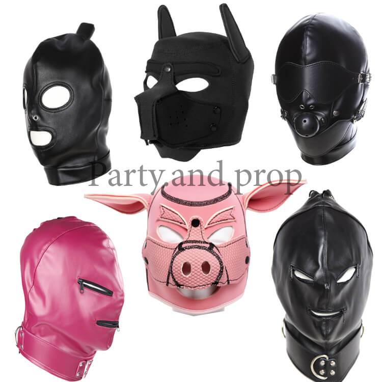 หน้ากาก คอสเพลส์ สไตล์ B.D.S.M. หนังเกรดดี Mask อุปกรณ์ใส่การแสดงแฟชั่น