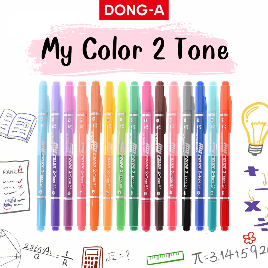 My color 2 tone สีสดใช้ง่ายราคาถูก color 3 two tone มายคัลเลอร์ทูโทน ปากกาเมจิก