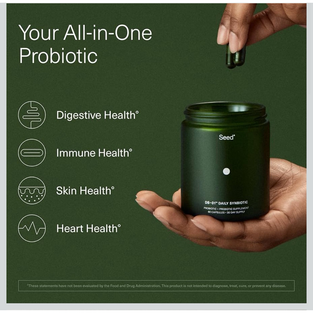 (ทานได้30 วัน) Seed DS-01 Daily Synbiotic - Prebiotic and Probiotic for Women &Men -Digestive ,Gut Health,Immune