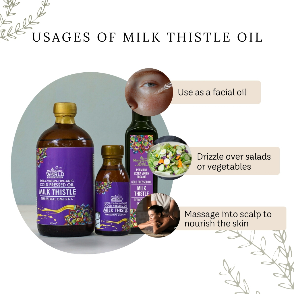 Organic/Bio Extra Virgin Cold Pressed Milk Thistle Oil | น้ำมันมิลค์ ทิสเซิล สกัดเย็น
