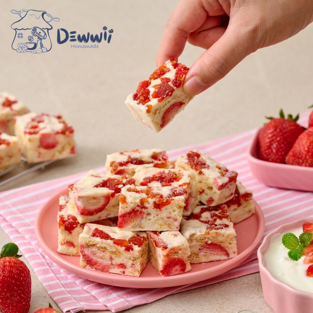 (เจ้าดังในตต.) Dewwii ขนมนูกัต ขนมตังเมไต้หวัน รสโยเกิร์ตเวรี่สตอเบอรี่ (Yogurt Very Strawberry)