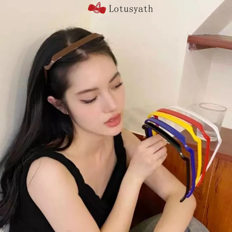 COD-พร้อมส่ง ที่คาดผมสี่เหลี่ยม ทรงมินิมอลสีสดใส น่ารัก