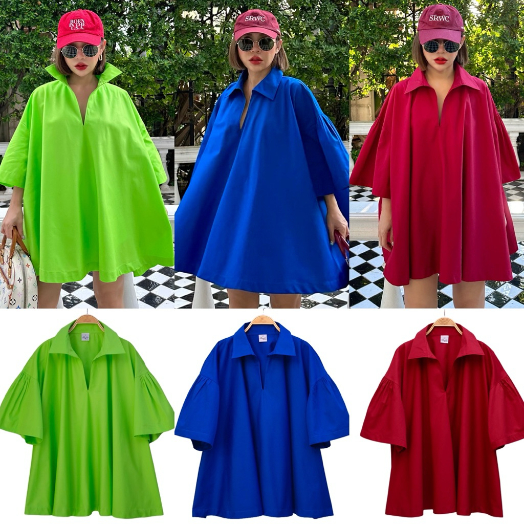 Bright by Aruna:เชิ้ตโอเวอร์ไซร์Pullover อก62“