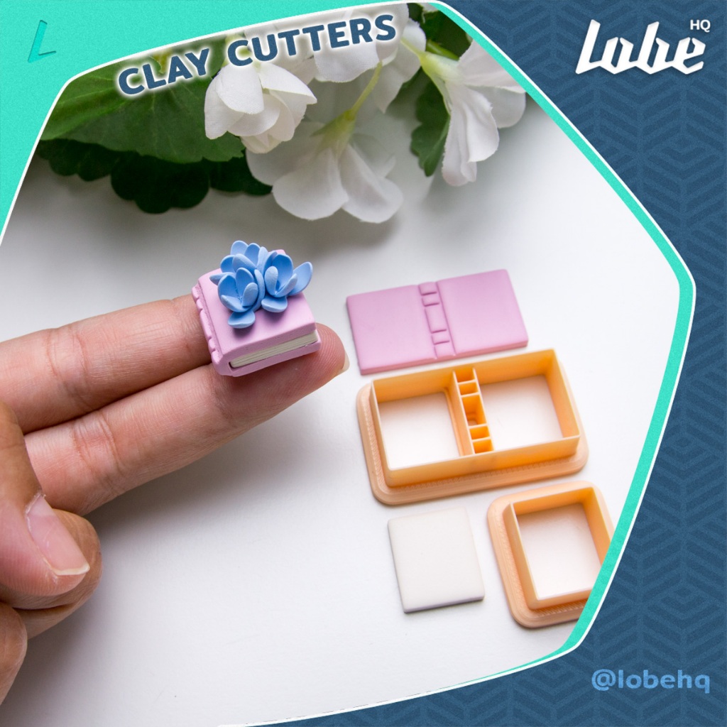 พิมพ์กดดินโพลิเมอร์รูปทรงเล่มหนังสือ A/ Folded Book Shape A Polymer Clay Cutter/ Clay Mold Tools