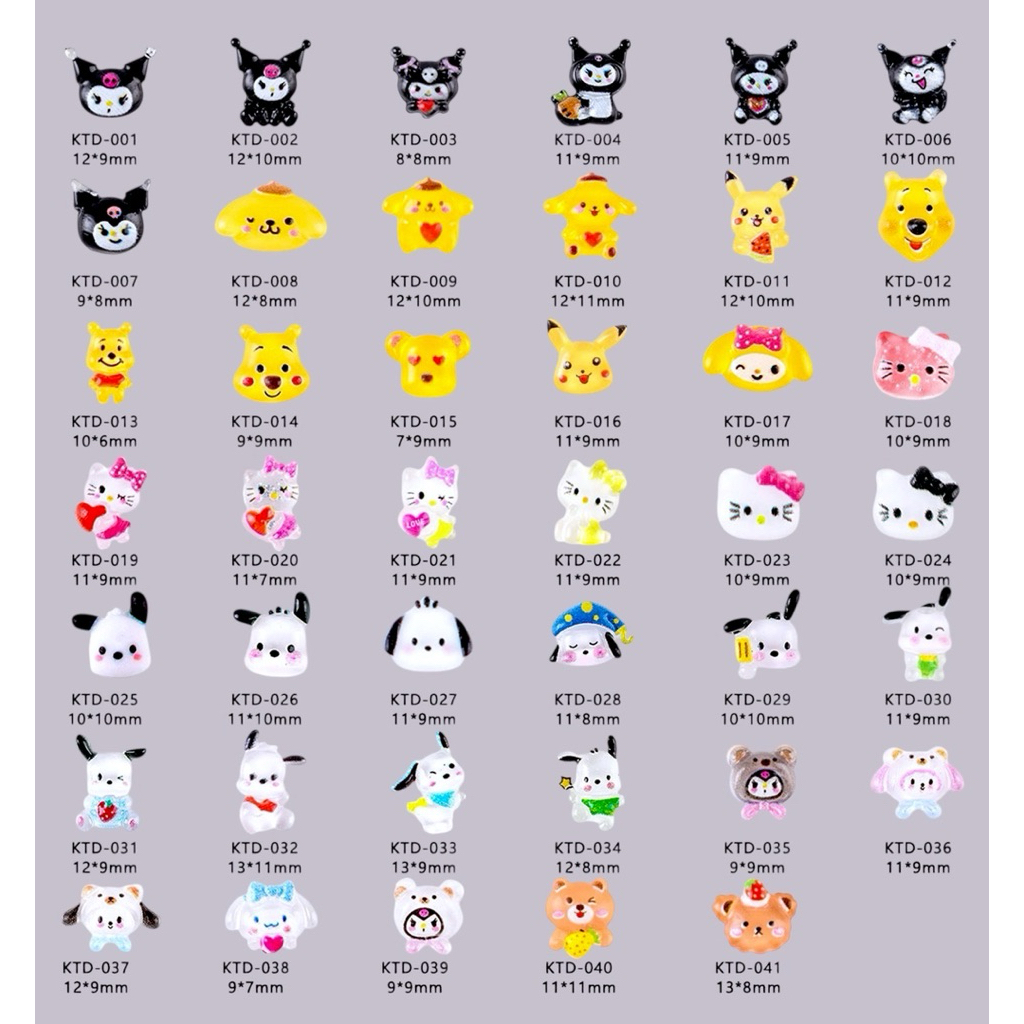 รวมเรซิ่นการ์ตูน สำหรับแต่งเล็บมีให้เลือกมากกว่า100แบบ 10ชิ้นต่อแพ็ค🇹🇭🇹🇭🇹🇭🇹🇭
