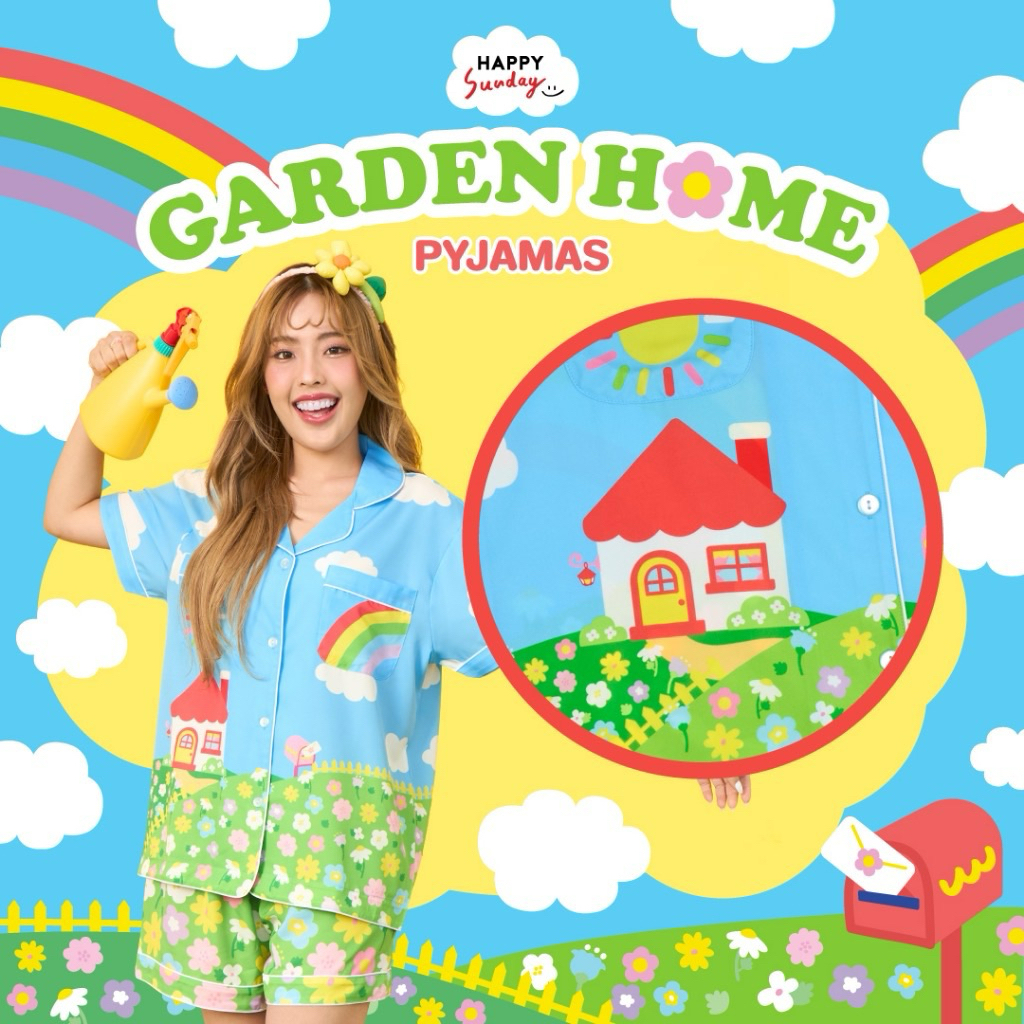 💙 ส่งต่อ ชุดนอนผู้ใหญ่ Happy Sunday GARDEN HOME Pyjamas adult freesize