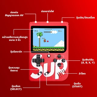fypro เกมส์บอย จอสี 400 เกม in 1 Game player Retro Mini Handheld Game Console