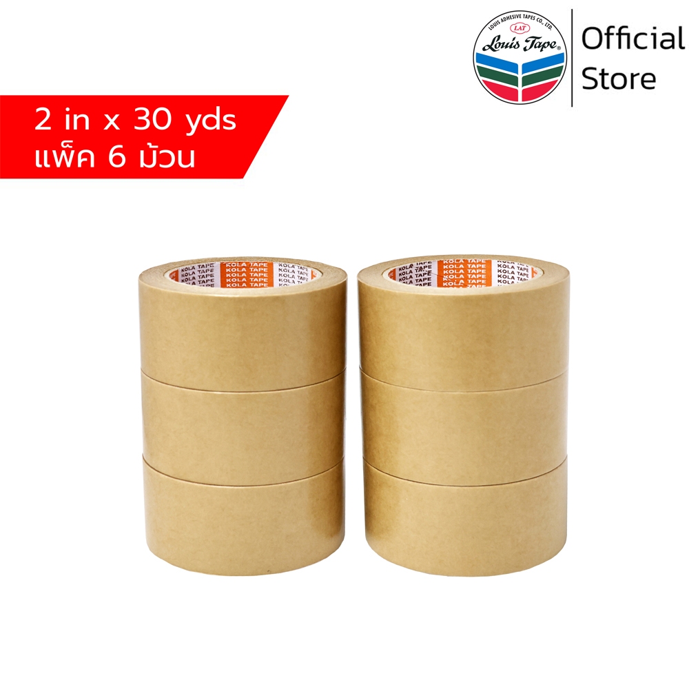 KOLA TAPE شريط ورقي لاصق 2 بوصة × 30 ياردة (6 لفات) — صورة 2
