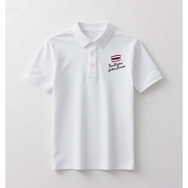 2025 (พร้อมส่ง)Peace ไทยนี้รักสงบแต่ถึงรบไม่ขลาด SaveThailand ประเทศไทย Polo Shirt ผ้าCotton 100%ใส่ได้ #3