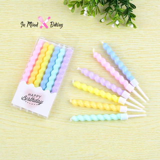 (พร้อมส่ง)เทียนวันเกิด เทียนเกลียวพาสเทลสั้น เทียนวันเกิดเกลียวสั้น