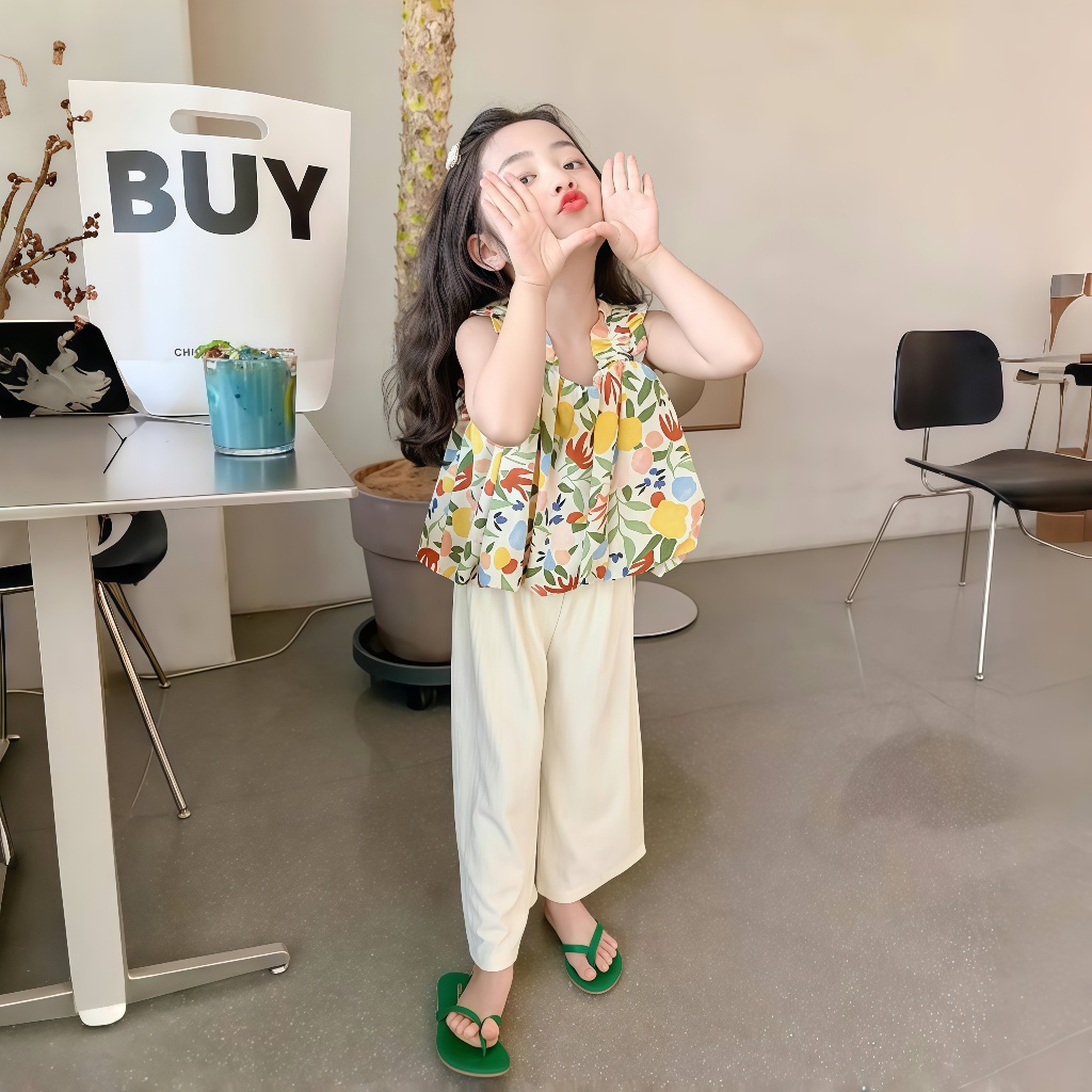 1-9 ปี ชุดเด็กหญิง ชุดเซ็ทเด็กผู้หญิง ชุดเด็ก เสื้อ+กางเกงเด็กผู้หญิง ชุดสำหรับเด็กผู้หญิง - รูปที่ 2