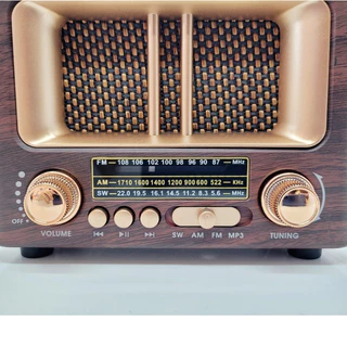 "สุดคุ้ม"วิทยุ-บลูธูท ทรงคราสสิก (MP-8108BT) ฟังFm Am Sw เชื่อมต่อ Bluetooth Mp3 Tf card พร้อมสายชาจ