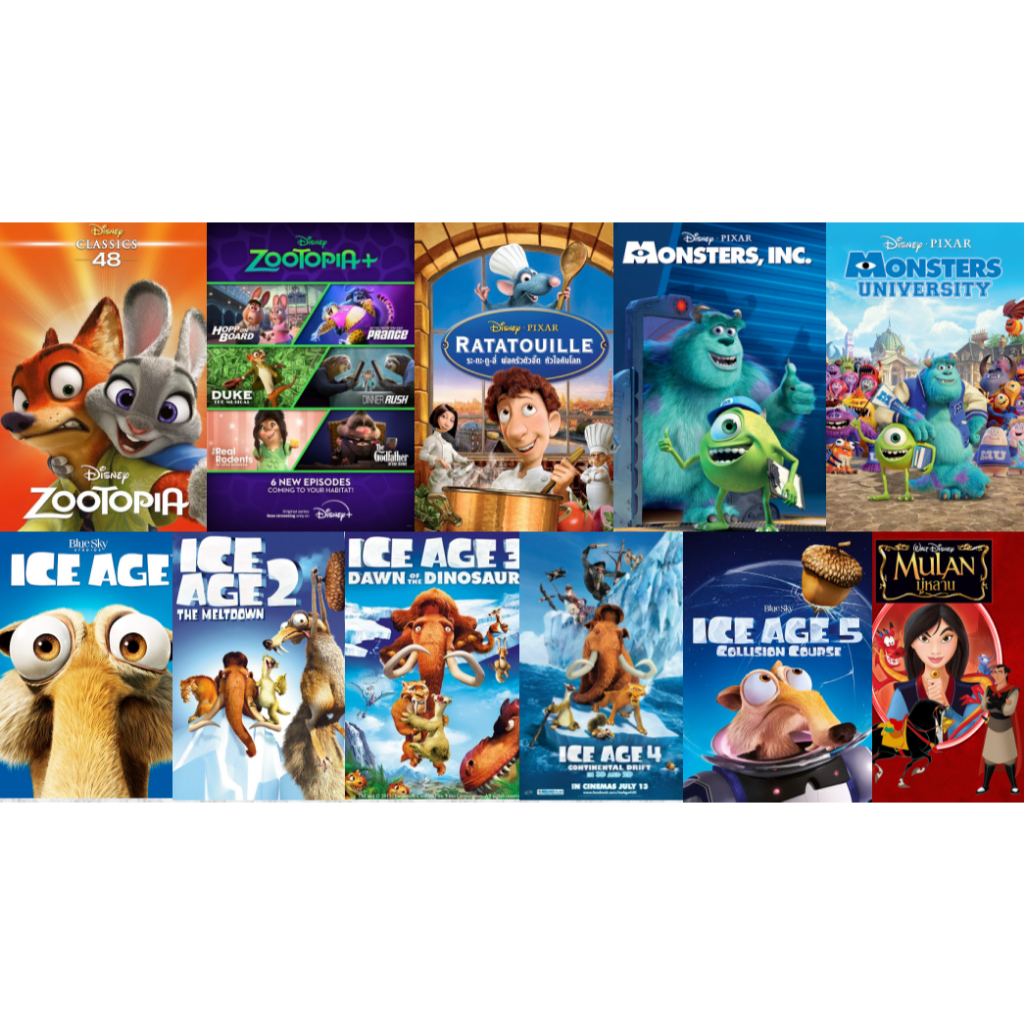 Flash Drive 64 Gb Animation Vol.3 Zootopia_Ice Age_Monster university_Ratatouille ภาพ 1080p และ 4K