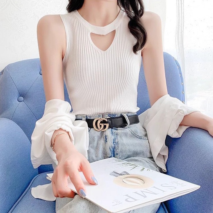 (พร้อมส่งที่ไทย#Y9313#)เสื้อแฟชั่น เสื้อไหมพรมถักแขนกุดเกาหลี เสื้อกั๊กผู้หญิงคอกลมแต่งหัวใจ ผ้านุ่มใส่สบาย