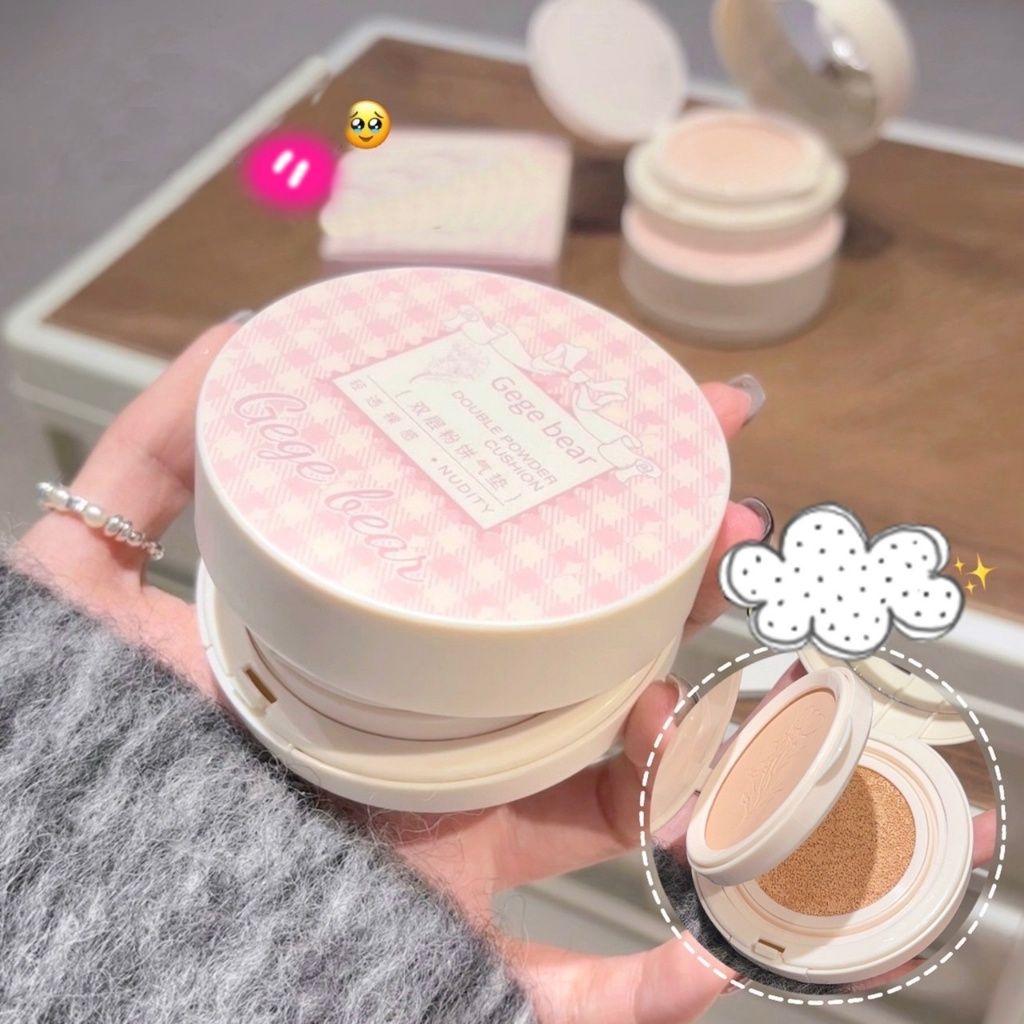 PUF009-73 คุชชั่น 2 in 1 คุชชั่น Gege bear+ แป้งคุมมัน ปกปิด กันน้ำ กันเหงื่อ