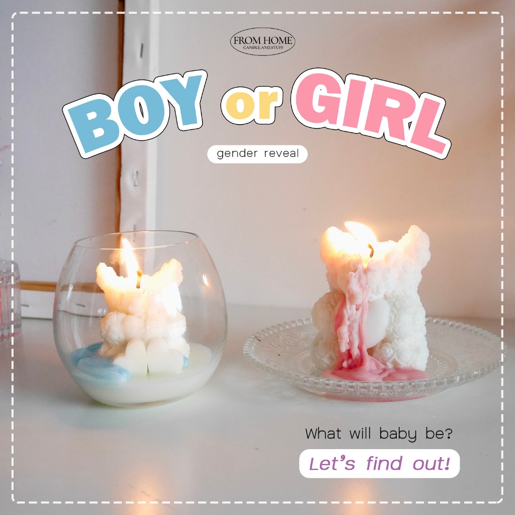 gender reveal เทียนหมี teddy ทายเพศ boy or girl / baby shower