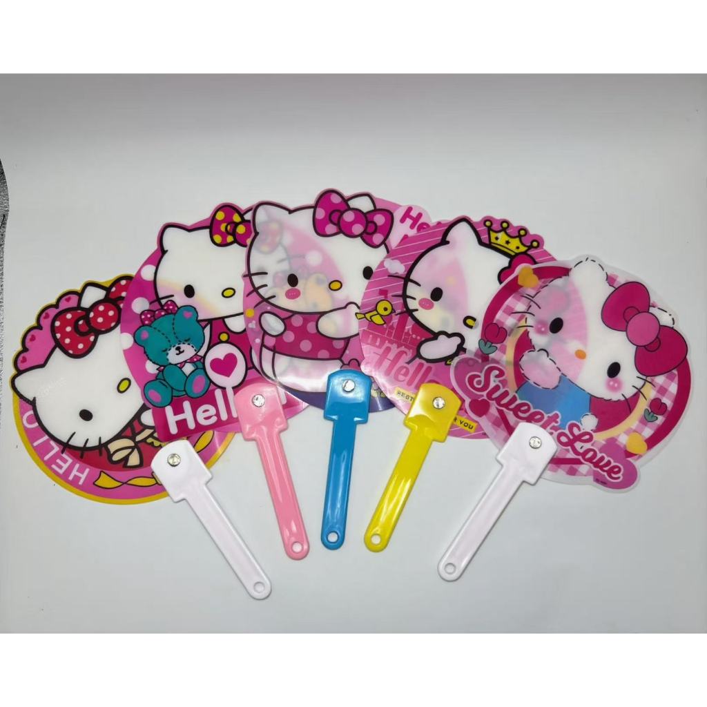 พัด ขนาด 7 นิ้ว พัดพกพา พัดลายการ์ตูนน่ารัก ยกโหล 12 ชิ้น คละลาย คละสี พัดแก้ร้อน