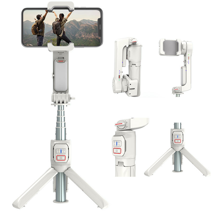 (พร้อมส่ง) A10 Gimbal Stabilizer Foldable Gimbal Stabilizer Selfie Stick for Mobile Phone Video Came