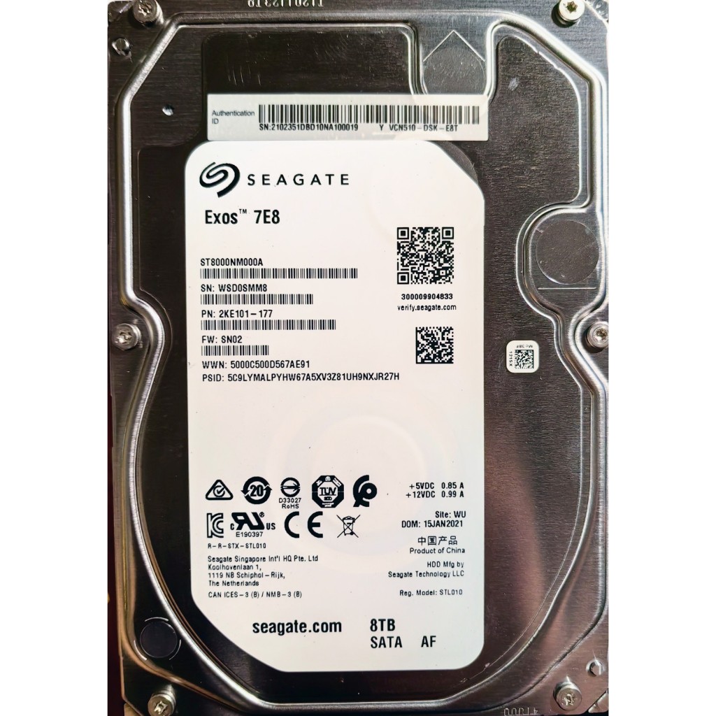 Exos 8 TB seagate harddisk แค่แกะทดสอบ ใช้งานปกติ