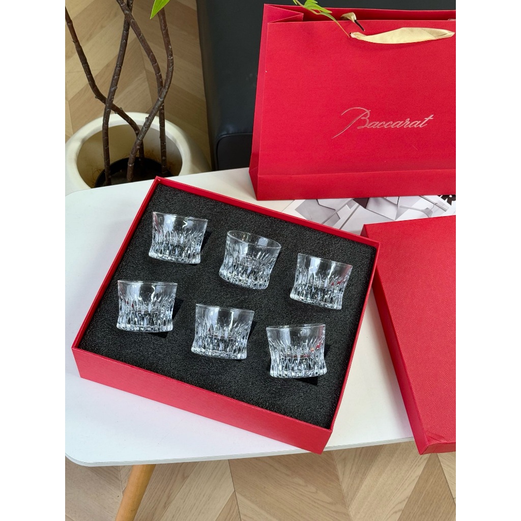 Baccarat Whiskey Crystal Glass Gift Set with 6 Glass Sets